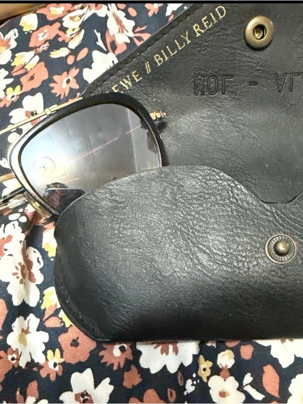 KREWE Black and Gold Oversized Sunglasses
